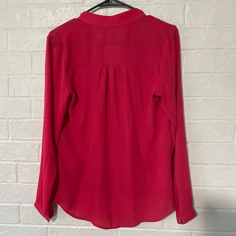 Candie's Raspberry Color Embellished Collar Blouse - Picture 13 of 14